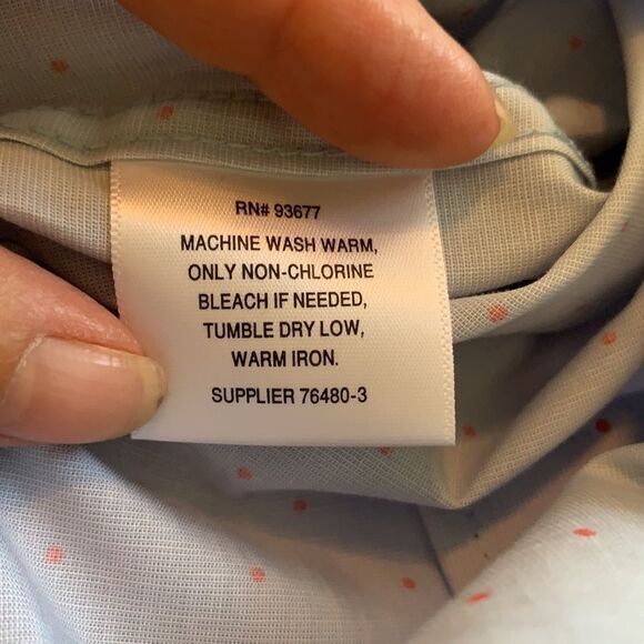 NWT Claiborne light blue shirt with red polka dots - Picture 8 of 8